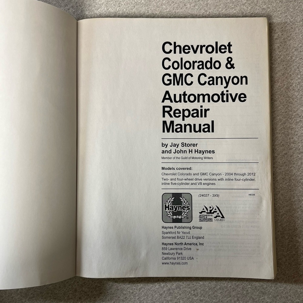 PRINTED BOOK 04-12 Chevy Colorado GMC Canyon Haynes Repair Service Manual - Picture 6 of 9